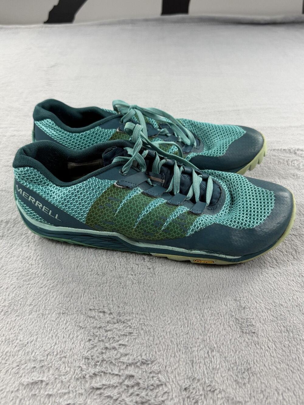 Merrell Barefoot 2 Womens Size 8.5 Shoes Teal Green Mesh Lace Up Trail Running